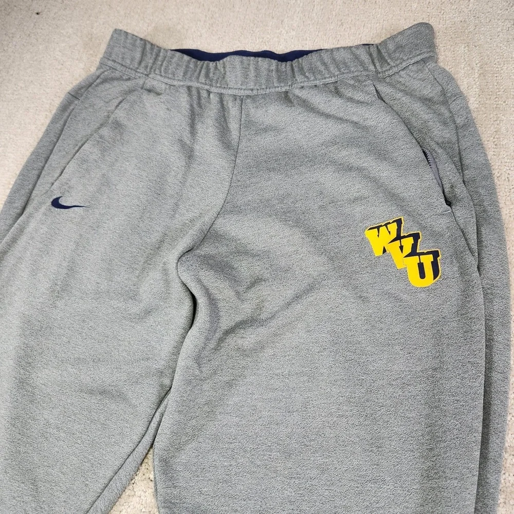 WVU‎ Mountaineers Pants Women Large Nike Joggers Dri Fit Gray NCAA West Virginia
